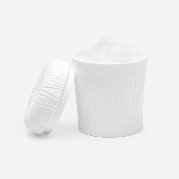 Burma, White, Canister, Round Tapered, Porcelain Driftwood