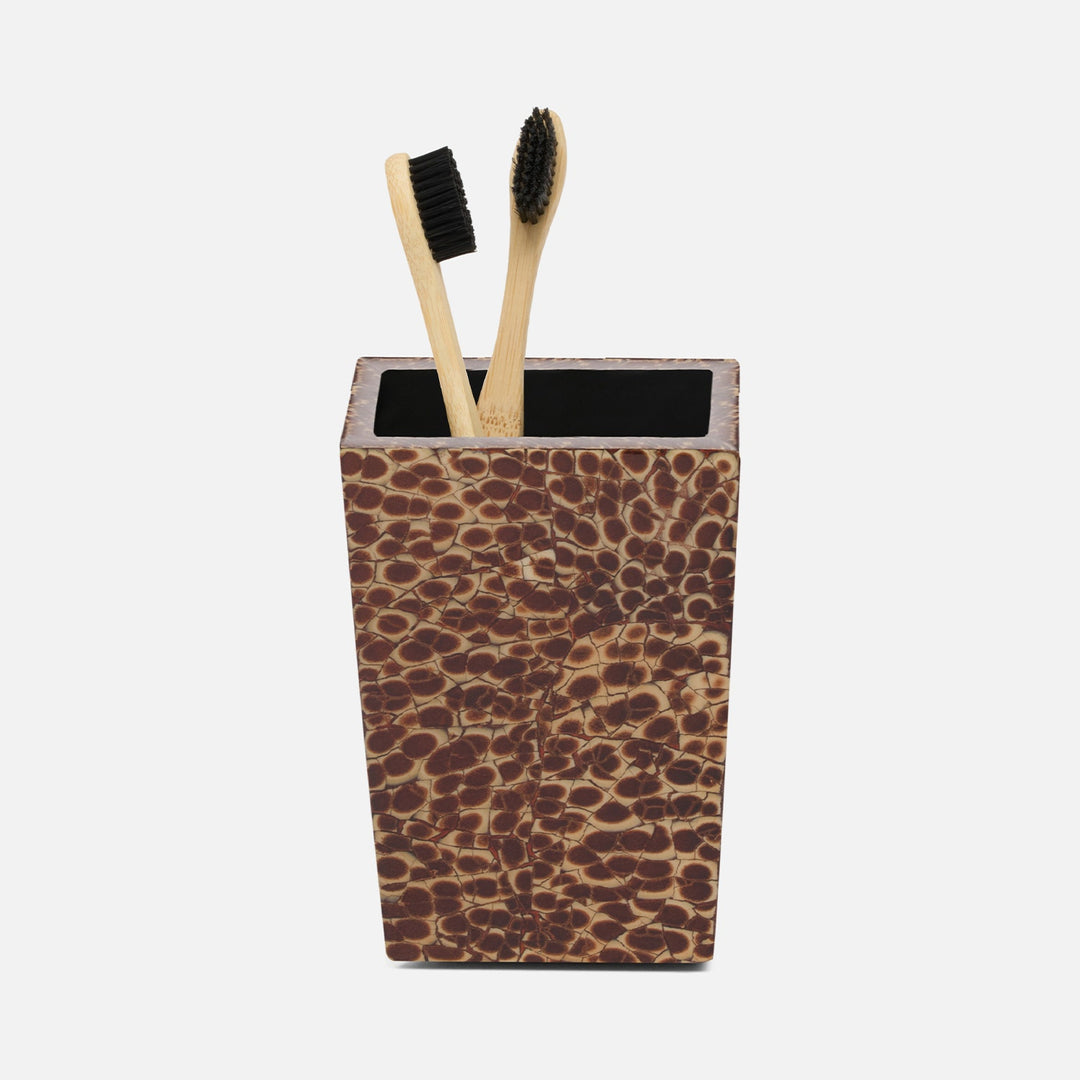 Callas, Burnt Sienna, Brush Holder, Square Straight, Lacquered Eggshell