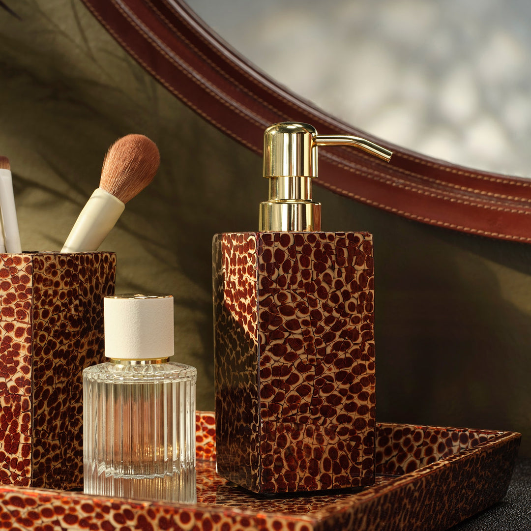 Callas, Burnt Sienna, Soap Pump, Square Straight, Lacquered Eggshell