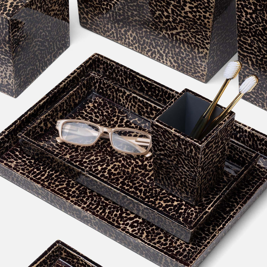 Callas, Deep Bronze, Nested Trays, Rectangular Tapered, Lacquered Eggshell, S/2