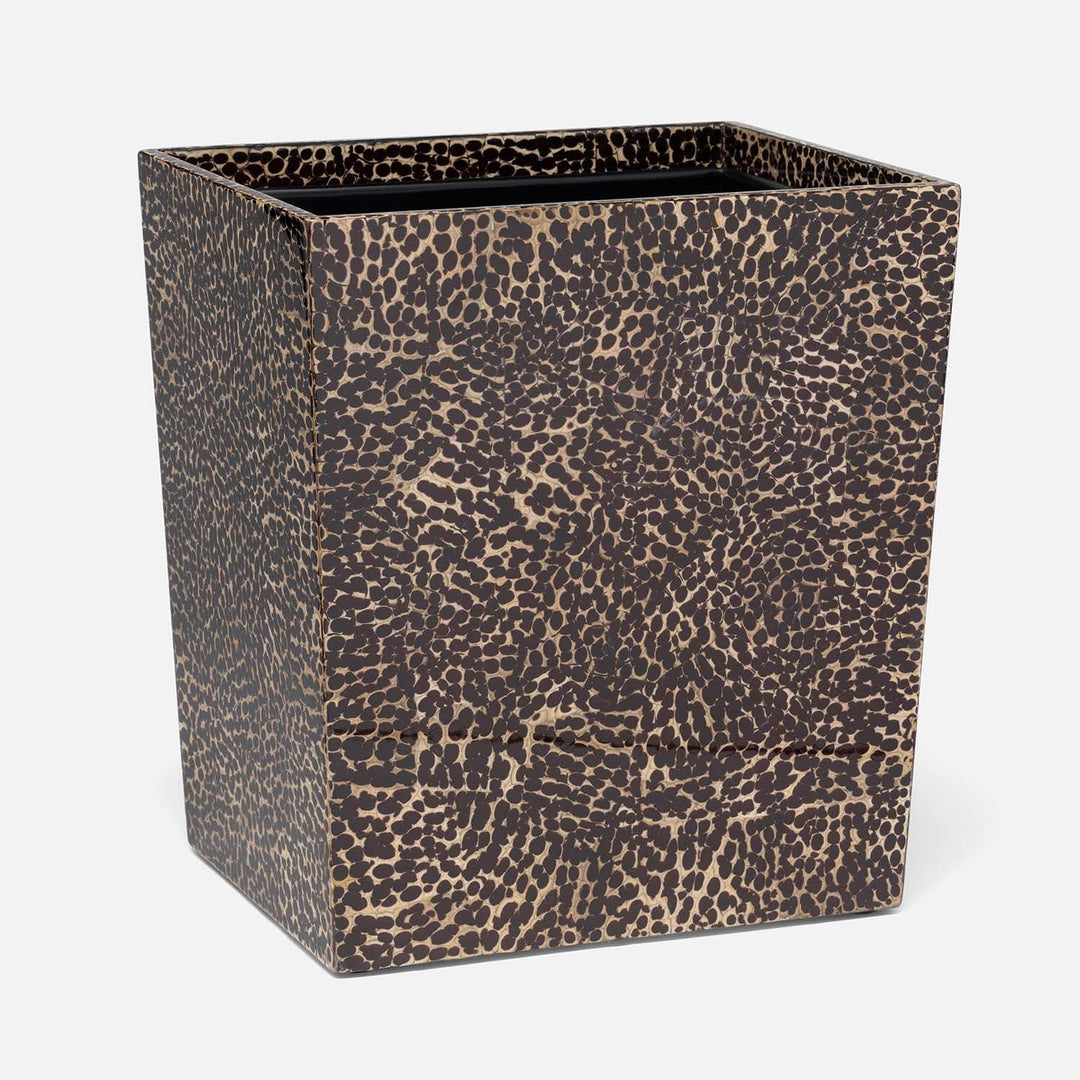 Callas, Deep Bronze, Wastebasket, Rectangular Tapered, Lacquered Eggshell