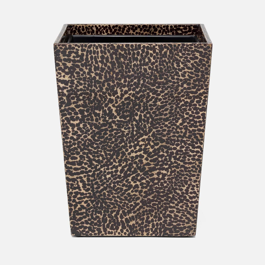 Callas, Deep Bronze, Wastebasket, Square Tapered, Lacquered Eggshell