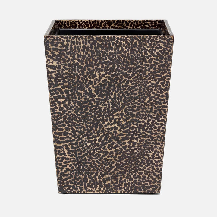Callas, Deep Bronze, Wastebasket, Square Tapered, Lacquered Eggshell