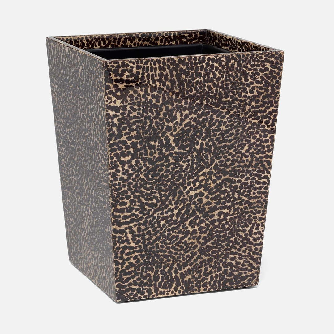 Callas, Deep Bronze, Wastebasket, Square Tapered, Lacquered Eggshell