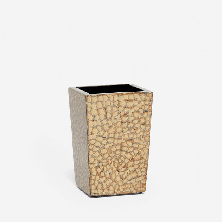 Callas, Gold, Brush Holder, Square Straight, Lacquered Eggshell