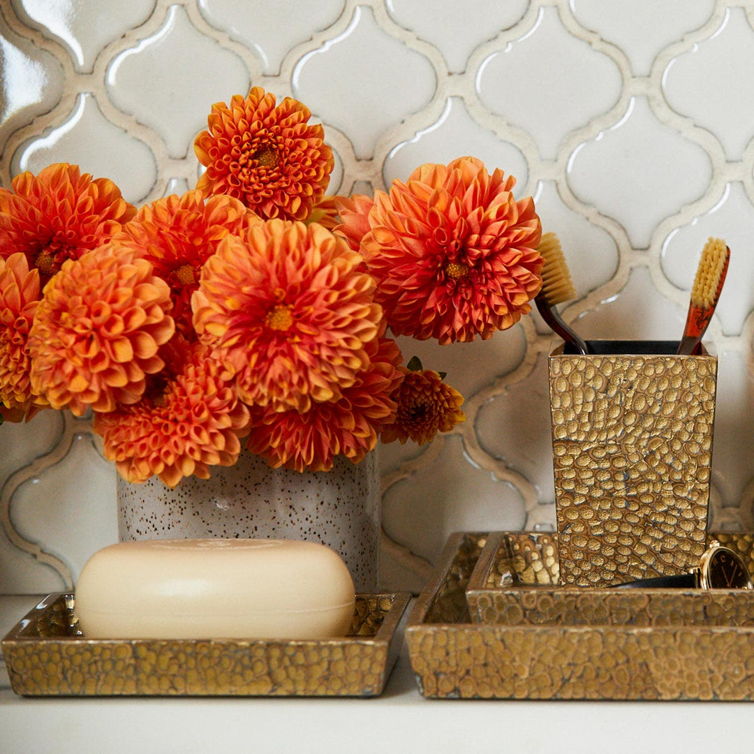 Callas, Gold, Soap Dish, Rectangular Straight, Lacquered Eggshell
