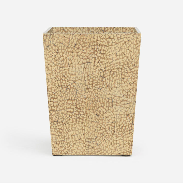 Callas, Gold, Wastebasket, Square Tapered, Lacquered Eggshell