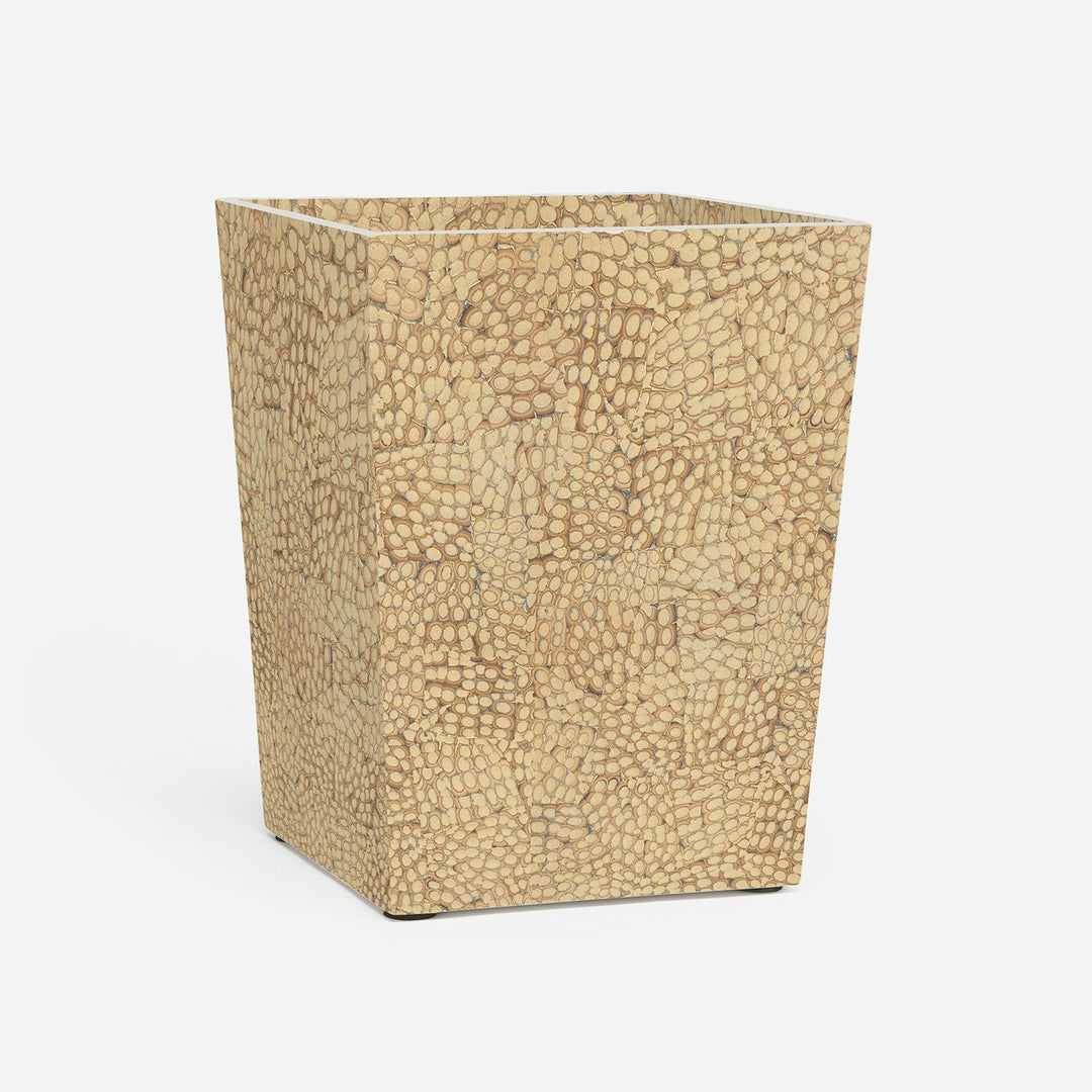 Callas, Gold, Wastebasket, Square Tapered, Lacquered Eggshell
