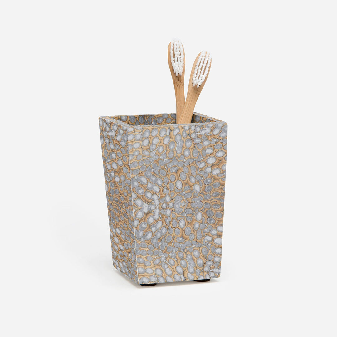Callas, Silver, Brush Holder, Square Straight, Lacquered Eggshell