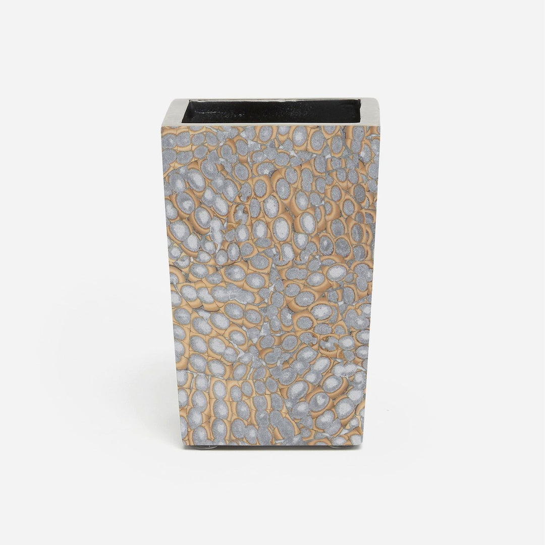 Callas, Silver, Brush Holder, Square Straight, Lacquered Eggshell