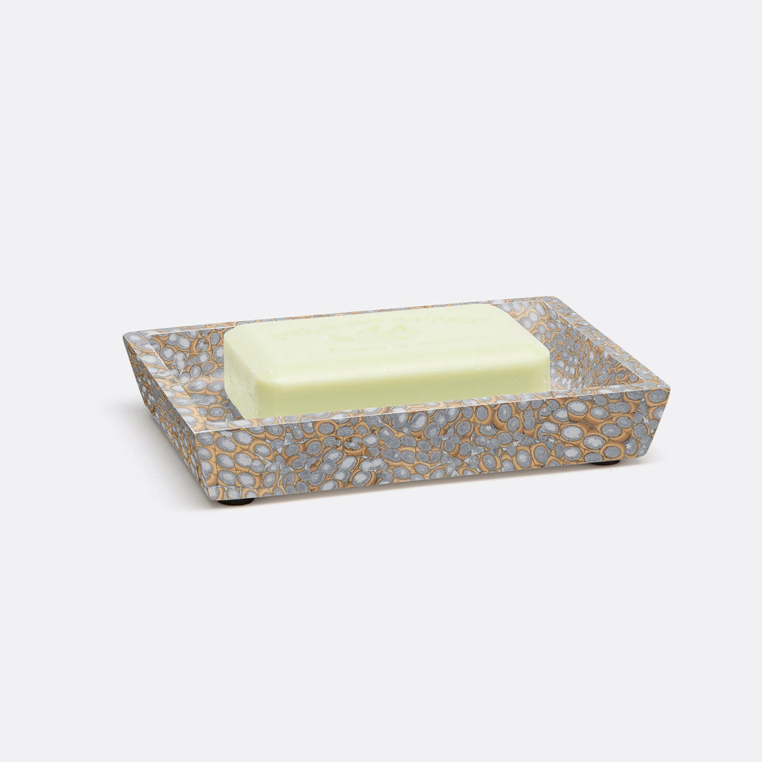 Callas, Silver, Soap Dish, Rectangular Straight, Lacquered Eggshell