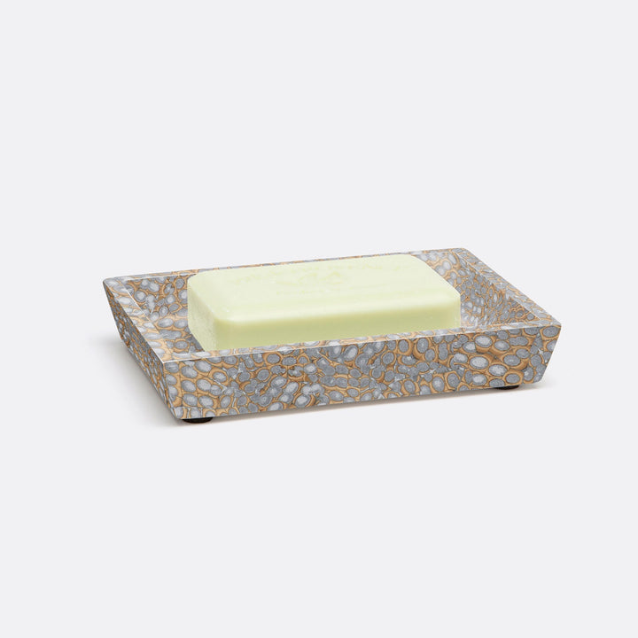 Callas, Silver, Soap Dish, Rectangular Straight, Lacquered Eggshell