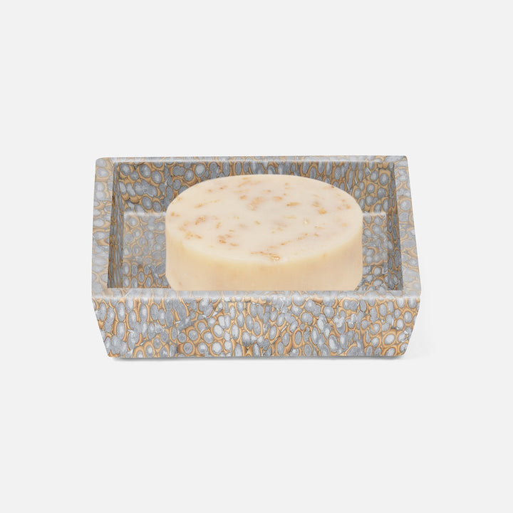 Callas, Silver, Soap Dish, Square Straight, Lacquered Eggshell