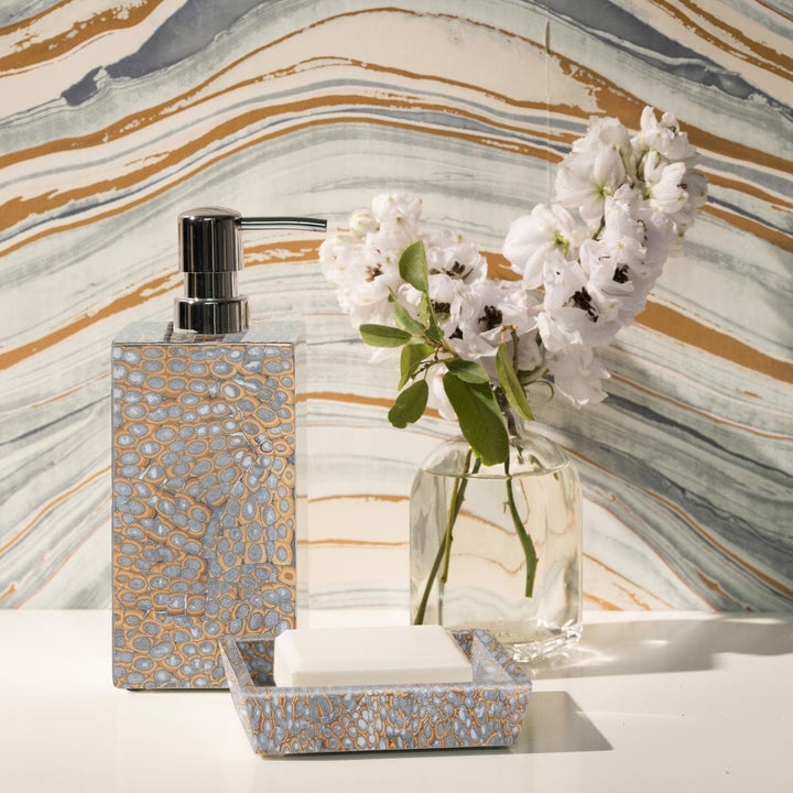 Callas, Silver, Soap Pump, Square Straight, Lacquered Eggshell