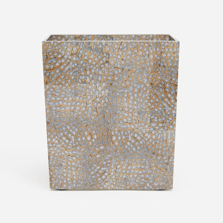 Callas, Silver, Wastebasket, Rectangular Tapered, Lacquered Eggshell