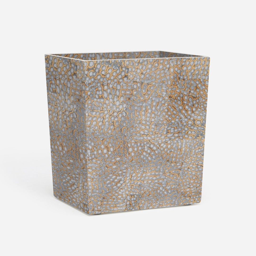 Callas, Silver, Wastebasket, Rectangular Tapered, Lacquered Eggshell