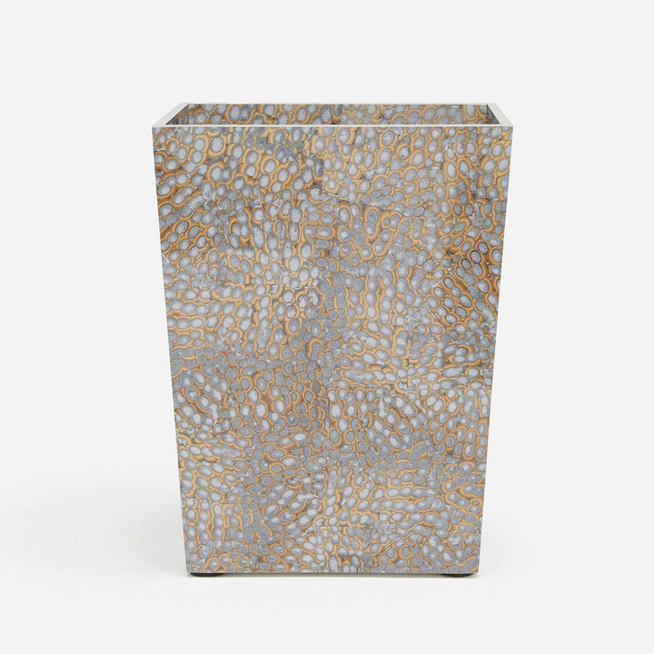 Callas, Silver, Wastebasket, Square Tapered, Lacquered Eggshell