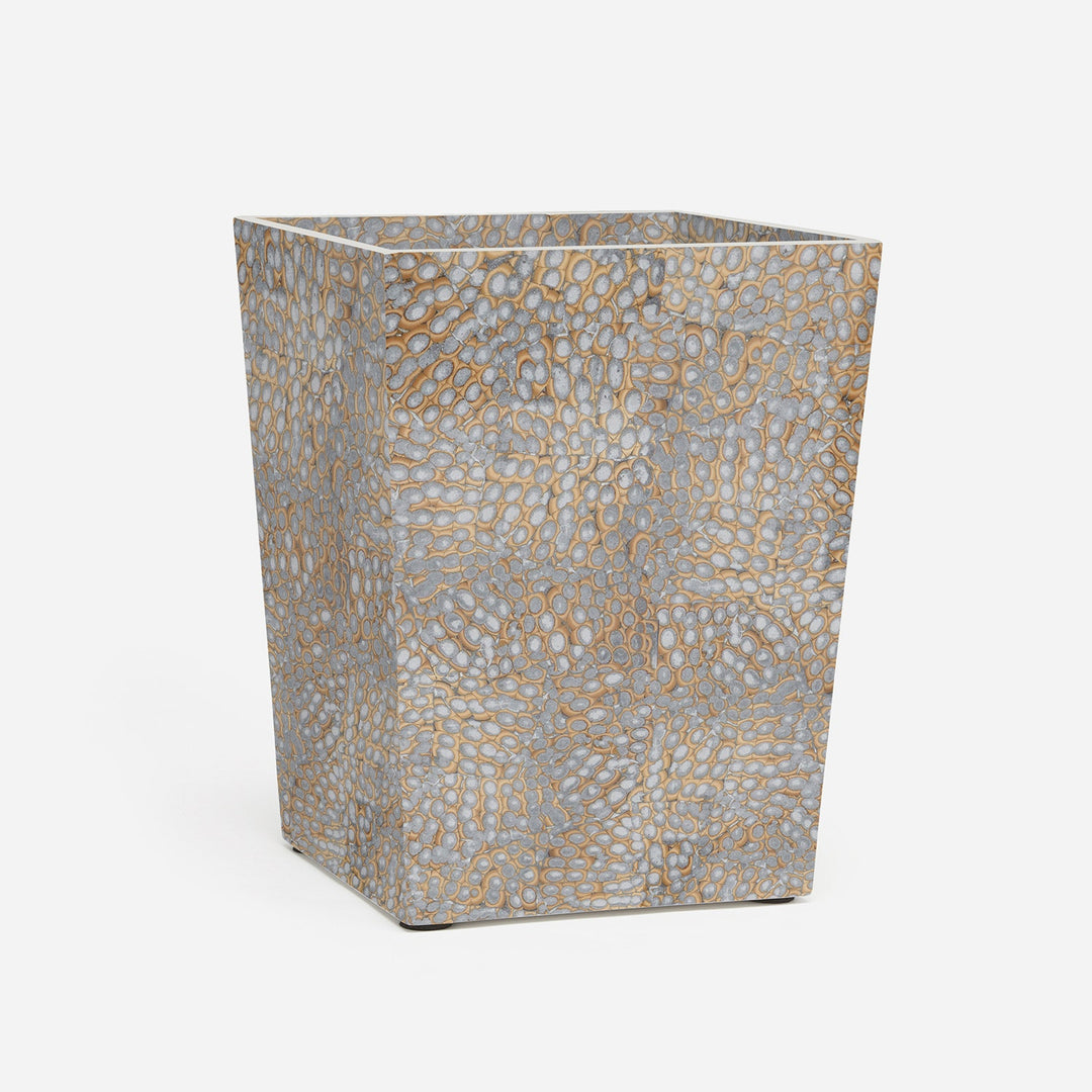Callas, Silver, Wastebasket, Square Tapered, Lacquered Eggshell