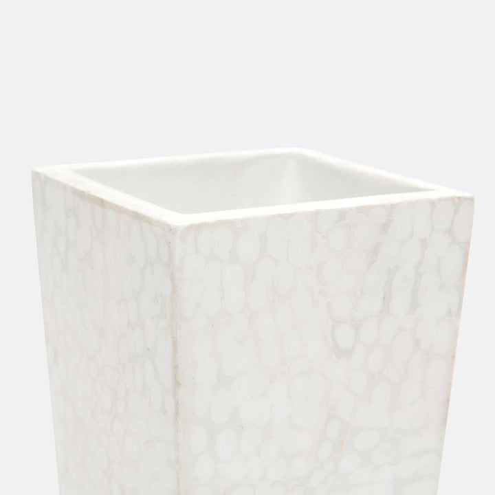 Callas, White, Brush Holder, Square Straight, Lacquered Eggshell