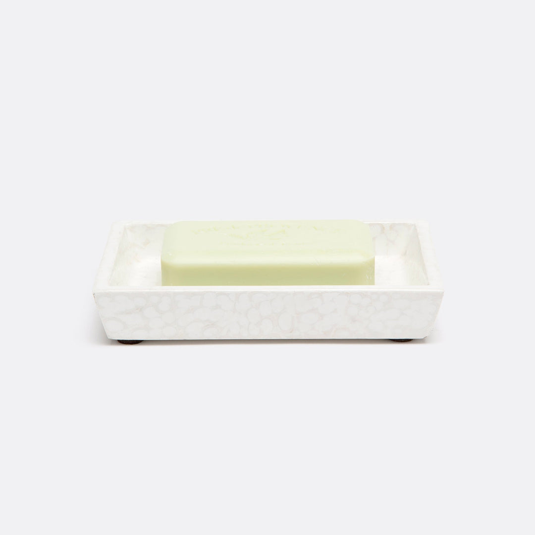 Callas, White, Soap Dish, Rectangular Straight, Lacquered Eggshell