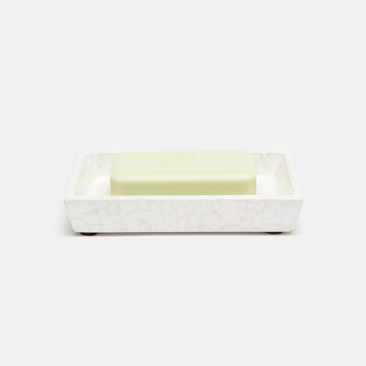 Callas, White, Soap Dish, Rectangular Straight, Lacquered Eggshell