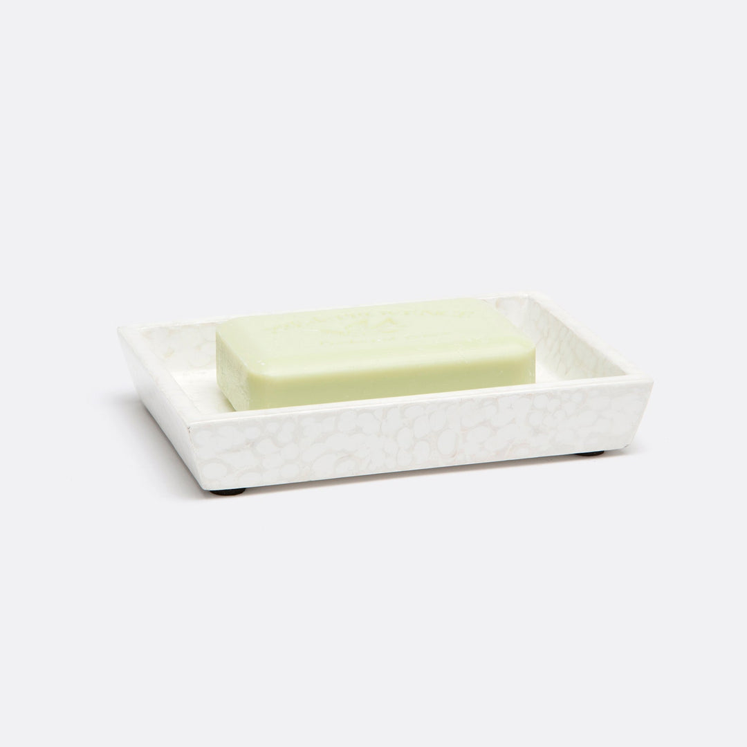 Callas, White, Soap Dish, Rectangular Straight, Lacquered Eggshell