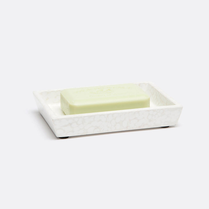Callas, White, Soap Dish, Rectangular Straight, Lacquered Eggshell