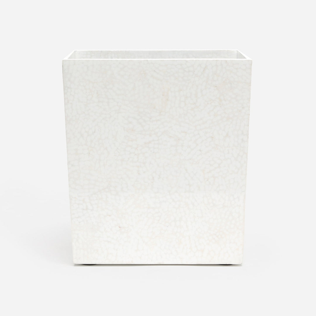 Callas, White, Wastebasket, Rectangular Tapered, Lacquered Eggshell