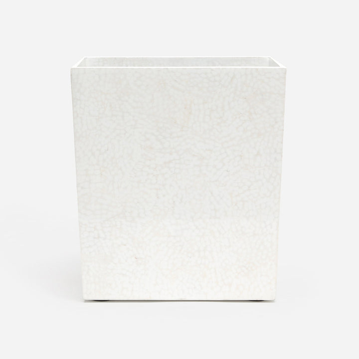 Callas, White, Wastebasket, Rectangular Tapered, Lacquered Eggshell