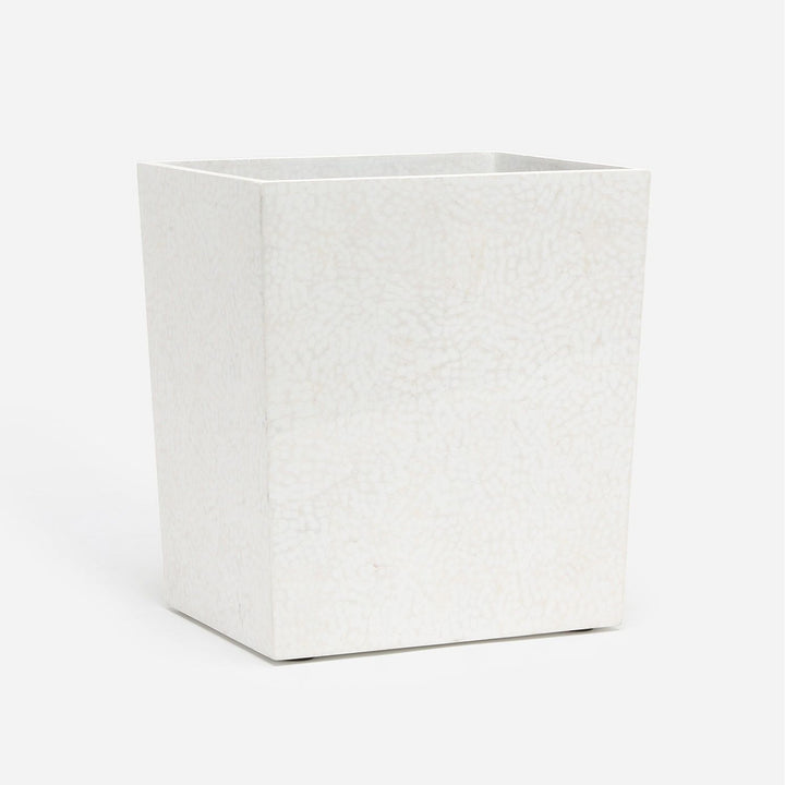 Callas, White, Wastebasket, Rectangular Tapered, Lacquered Eggshell