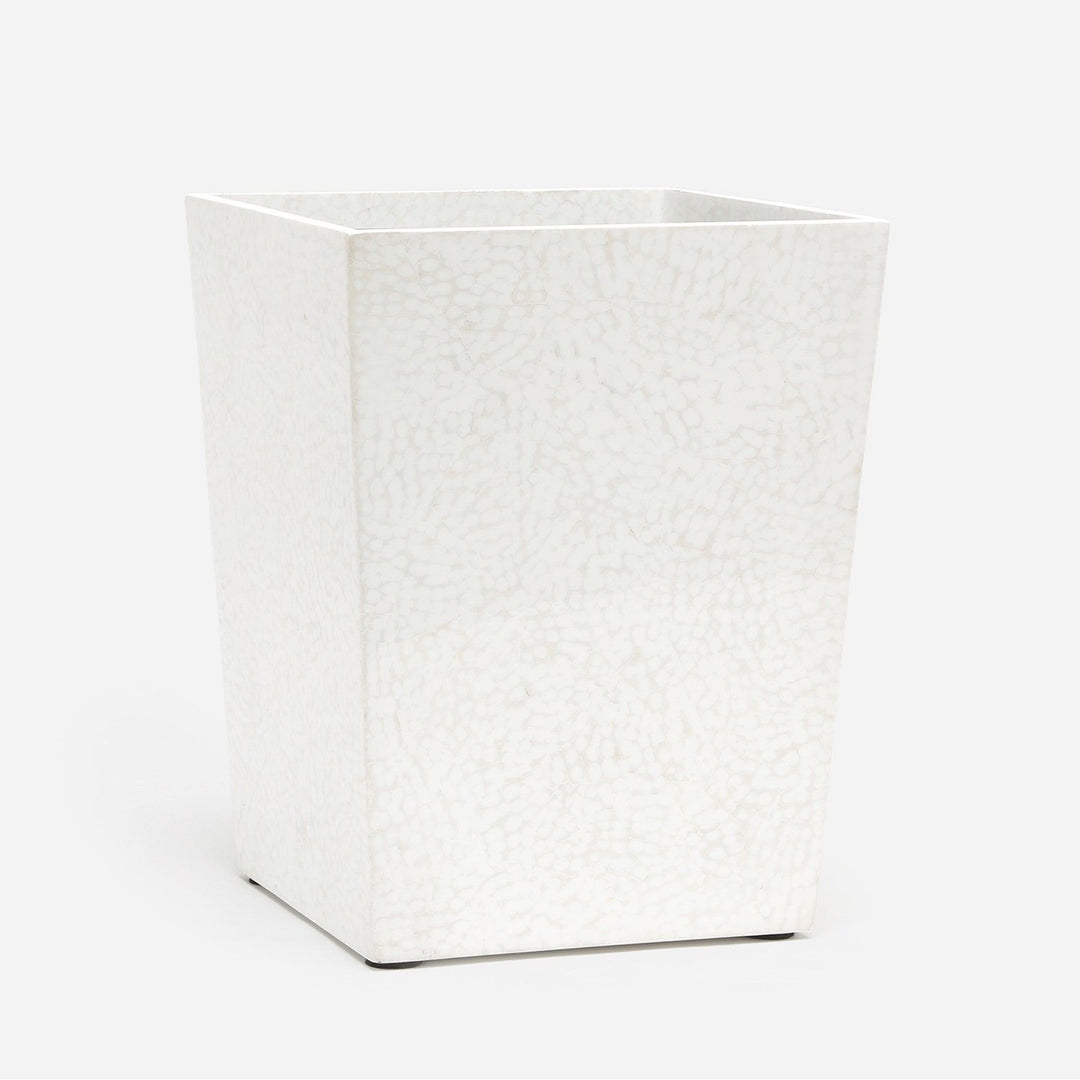 Callas, White, Wastebasket, Square Tapered, Lacquered Eggshell