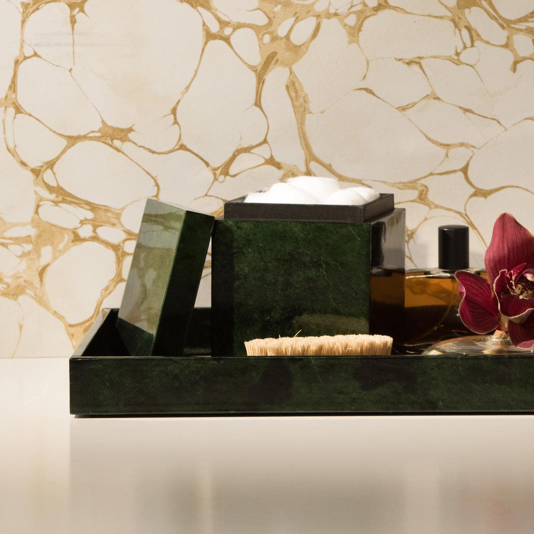 Carlow, Emerald Gloss, Canister, Square Straight, Vellum Leather