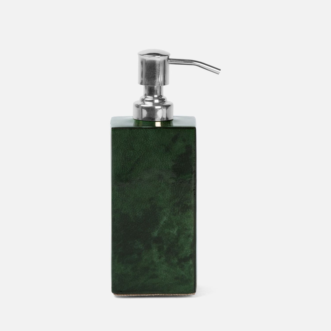 Carlow, Emerald Gloss, Soap Pump, Square Straight, Vellum Leather