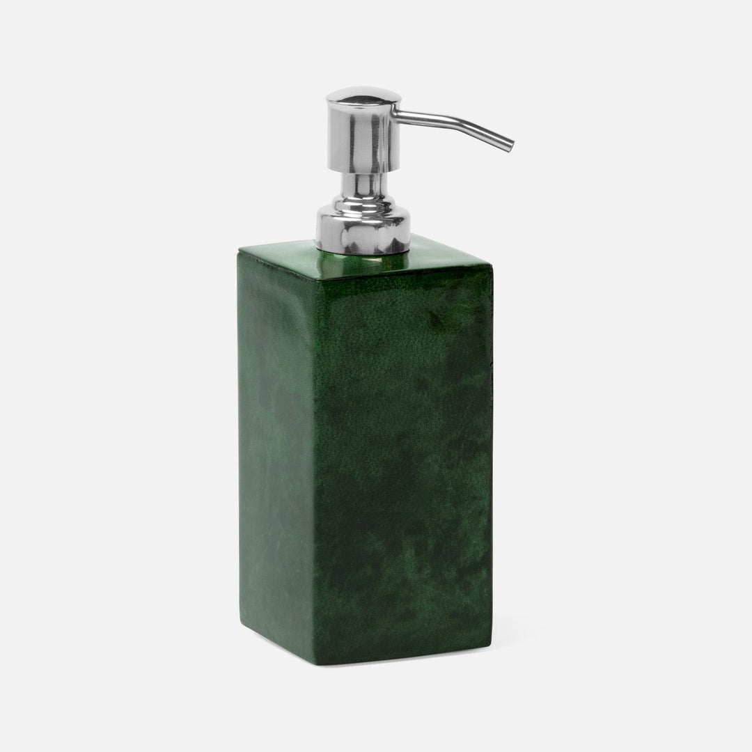 Carlow, Emerald Gloss, Soap Pump, Square Straight, Vellum Leather