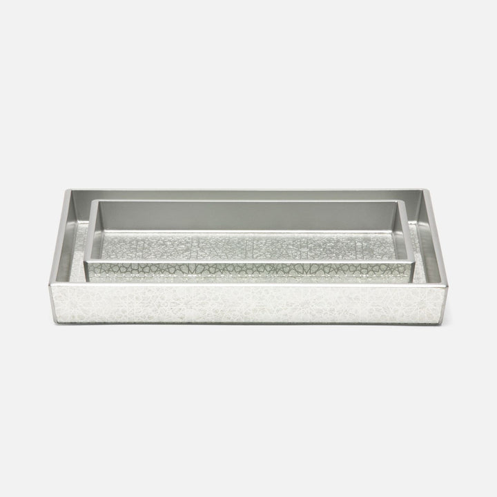 Caro, Silver Medallion, Tray, Rectangular Straight, Large, Painted Mirror