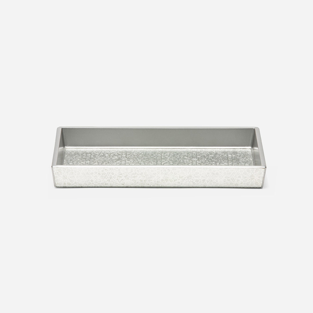 Caro, Silver Medallion, Tray, Rectangular Straight, Small, Painted Mirror