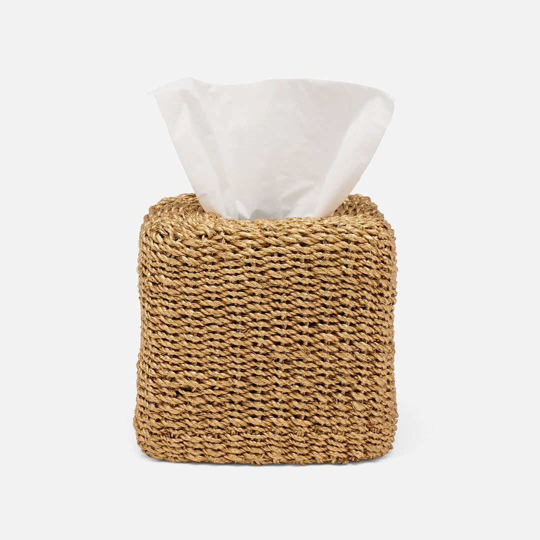 Chelston, Metallic Gold, Tissue Box, Square Straight, Abaca Fiber