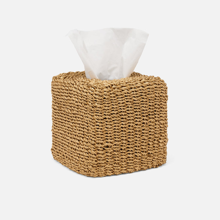 Chelston, Metallic Gold, Tissue Box, Square Straight, Abaca Fiber