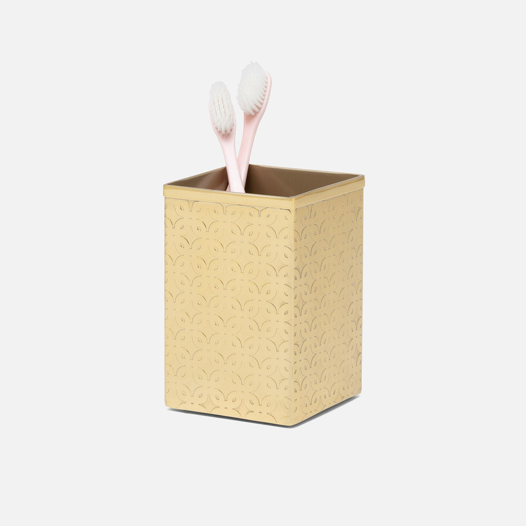 Concord, Shiny Gold, Brush Holder, Square Straight, Lattice Stainless Steel
