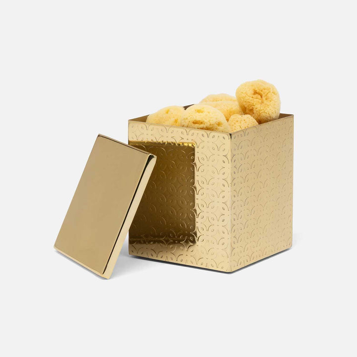 Concord, Shiny Gold, Canister, Square Straight, Large, Lattice Stainless Steel