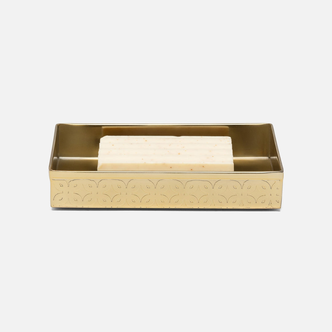 Concord, Shiny Gold, Soap Dish, Rectangular Straight, Lattice Stainless Steel