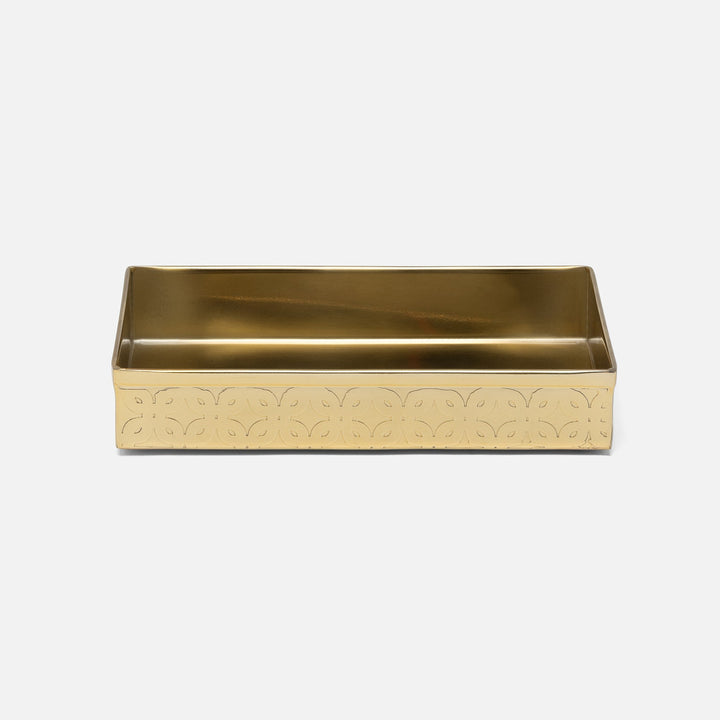 Concord, Shiny Gold, Soap Dish, Rectangular Straight, Lattice Stainless Steel
