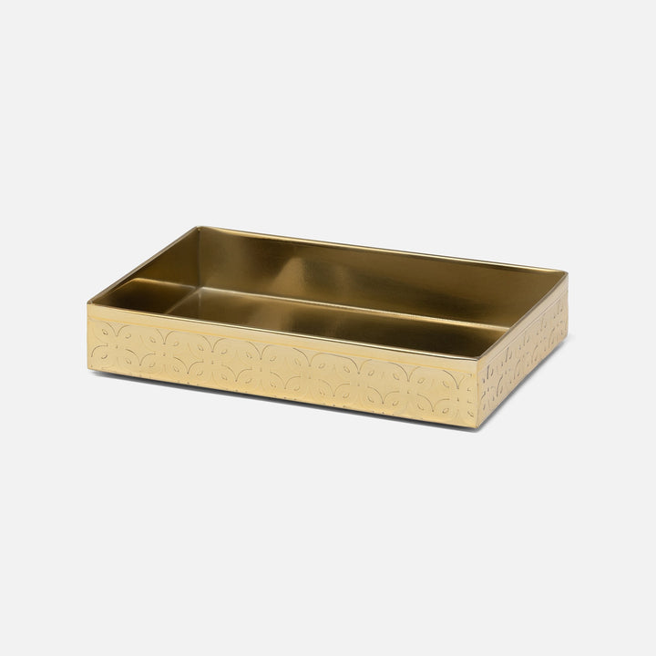 Concord, Shiny Gold, Soap Dish, Rectangular Straight, Lattice Stainless Steel