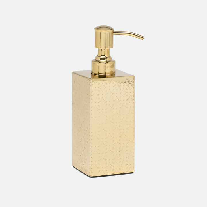 Concord, Shiny Gold, Soap Pump, Square Straight, Lattice Stainless Steel