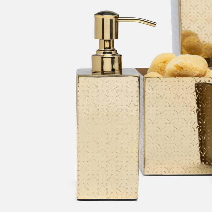Concord, Shiny Gold, Soap Pump, Square Straight, Lattice Stainless Steel