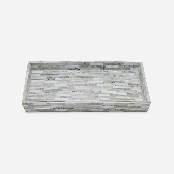 Cortona, Gray, Silver Mix W/ Shell, Tray, Large, Rectangular Tapered