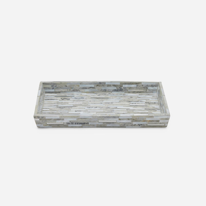 Cortona, Gray, Silver Mix W/ Shell, Tray, Small, Rectangular Tapered