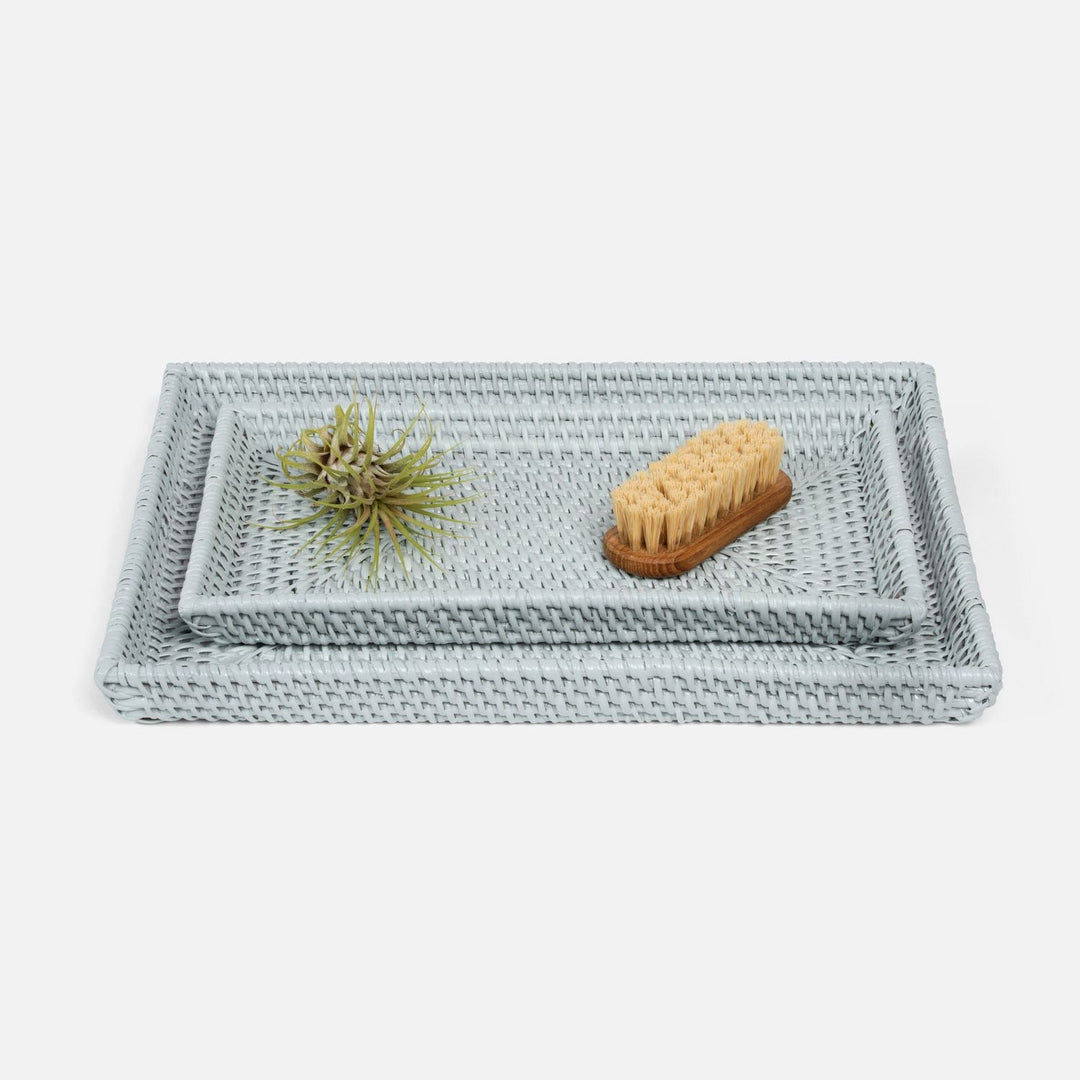 Dalton, Light Gray, Nested Trays, Rectangular Straight, Rattan, S/2