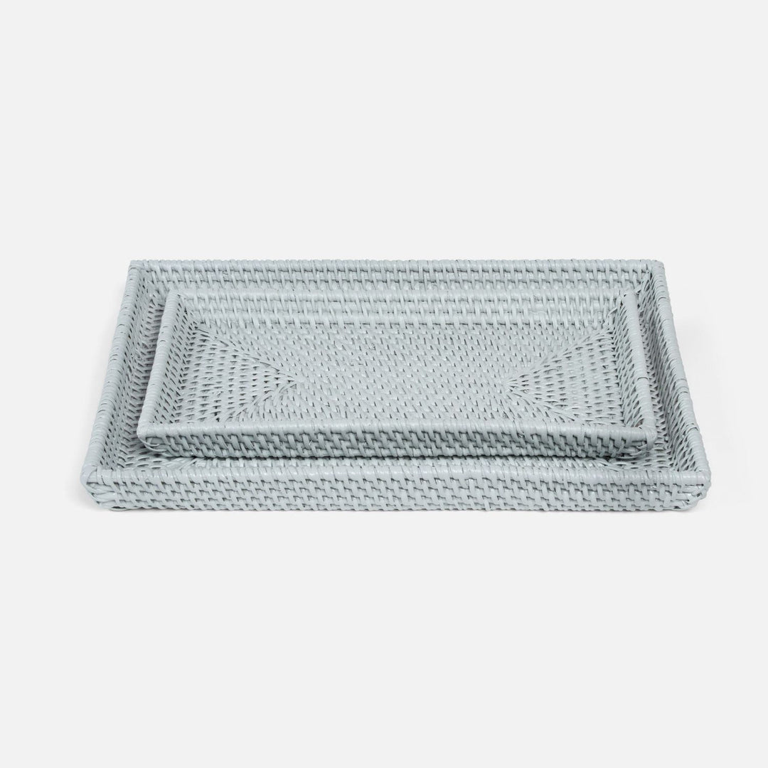Dalton, Light Gray, Nested Trays, Rectangular Straight, Rattan, S/2