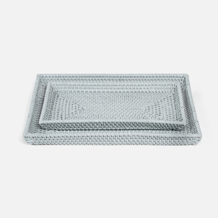 Dalton, Light Gray, Nested Trays, Rectangular Straight, Rattan, S/2